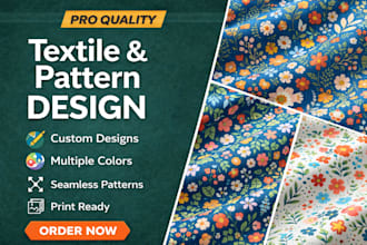 create unique textile, cushion, rug and seamless pattern designs