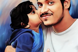 draw digital oil smudge painting from your photo