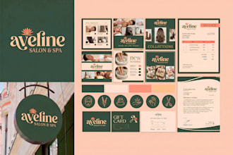 create minimalist logo and complete branding kit, brand identity for business