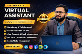 be your VA for data entry, web research, and admin support