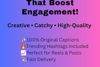 write creative instagram captions and social media content