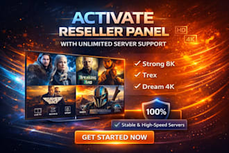 generate a premium reseller panel, strong 8k, dream4k, mega ott, lion ott, trex