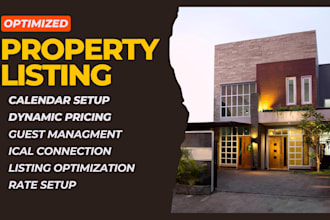 optimize airbnb, booking, vrbo listing, sync calendar, rate setup, guest manager