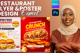design restaurant flyer, poster, food ads, restaurant vinyl board, bar, cafe