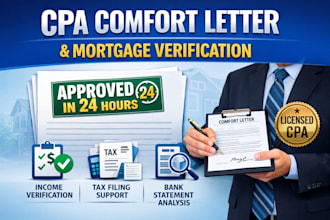 sign US CPA letter CPA comfort letter CPA verification letter profit and loss