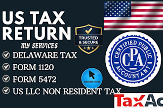 prepare irs form 1120 and 5472 for foreign owned US llc