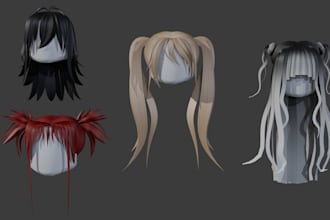 create stylized game ready roblox hair ugc style