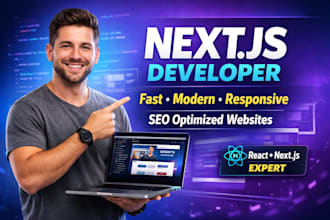 build a professional next js website react web app and full stack web develop