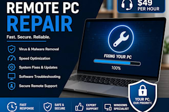 provide remote PC repair and virus removal