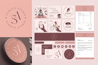 design logo, business branding kit, brand kit and brand identity design