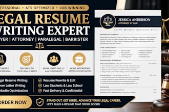 write a professional ats legal resume for lawyer, attorney, paralegal jobs