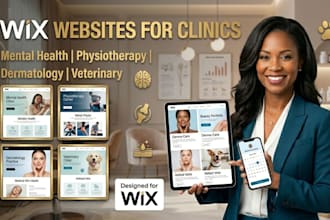 design wix website for mental health, physiotherapy, dermatology and veterinary