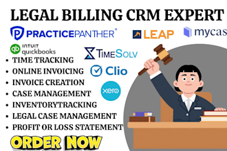 do legal billing CRM quickbooks xero clio mycase timesolv leap practicepanther