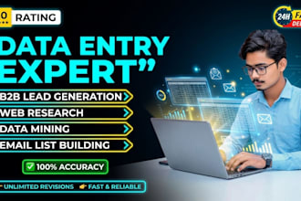 do accurate data entry, web research, copy paste and data collection