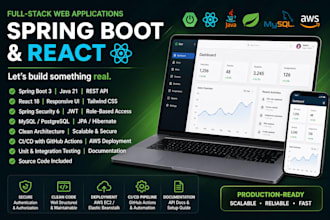 do full stack web app, spring boot and react