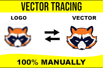 do manual vector tracing, logo redraw in high quality vector