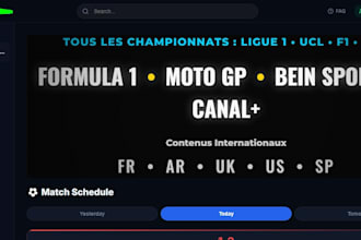 build a football live streaming website admin panel  saas