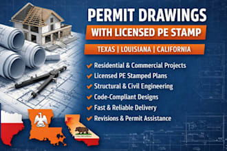 provide architectural and engineering floor plan mep pe stamp and permit drawing