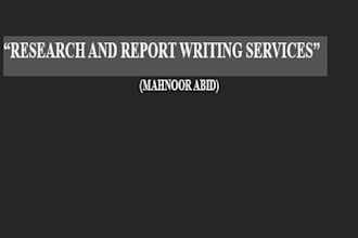 do research and write a well structured report or essay for you