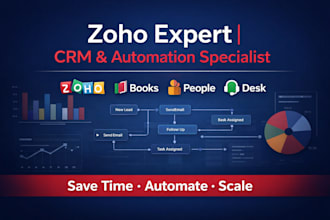 setup zoho crm, zoho one, books, people, creator, analytics, desk, flow, mail