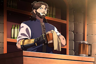 draw custom dnd character party or fantasy rpg illustration