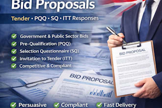 write winning UK bid proposal, tender, pqq, sq and itt response
