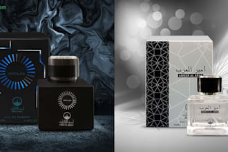 do product label and perfume label design, luxury perfume and bottle design