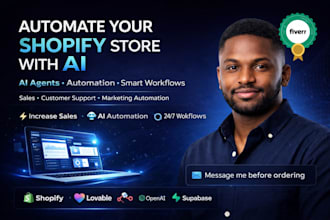 build lovable shopify ai automation,stripe api , ai agent for ecommerce store