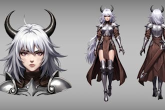 create characters, complete sheets, expressions and any pose