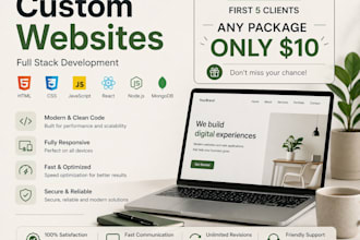 build a custom website with modern design and backend