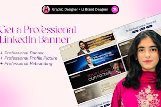 create professional linkedin banner, header design and posts