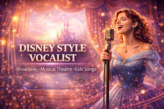 be your female vocalist for disney song, musical theatre, kids song, broadway