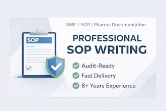 write sops, gmp documents, and pharma quality documentation