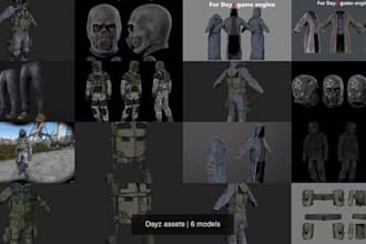 port 3d model assets to dayz, weapons, clothes, cars, zombies gears and skins