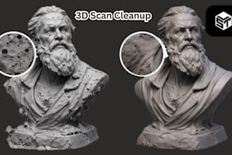 redesign and fix 3d models, stl scan cleanup for 3d printing