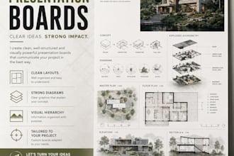 create professional architectural presentation boards