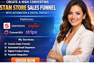 create a high converting stan store sales funnel with automation digital product