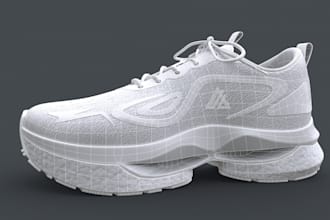 design custom 3d sneakers with realistic rendering and animation