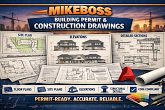 create building permit drawings and construction documents in autocad