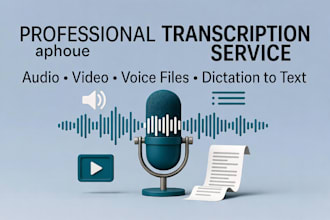 transcribe your voice file, audio or video file, dictation note into text