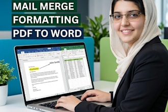 do microsoft word formatting, editing, typing, and mail merge professional