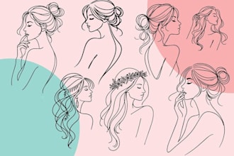 do line art, minimalist line art, vector line art illustration or any graphic
