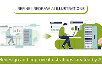 redraw and refine ai illustrations in vector