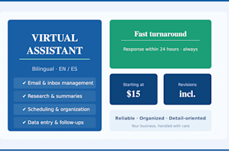 be your organized and reliable bilingual virtual assistant