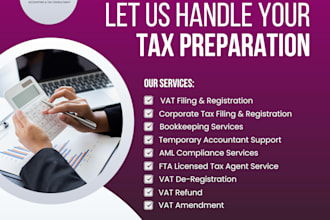 provide expert uae corporate tax and vat filing services