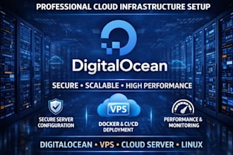 setup digitalocean vps server, linux cloud AWS deployment and secure web hosting