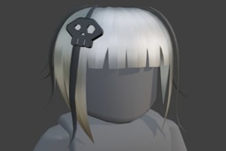 create roblox ugc style hair low poly