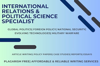 write on political science and international relations