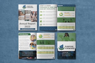 design annual report, impact report, investor deck, infographic pdf brochure