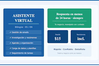 ser tu asistente virtual bilingüe organizado y confiable